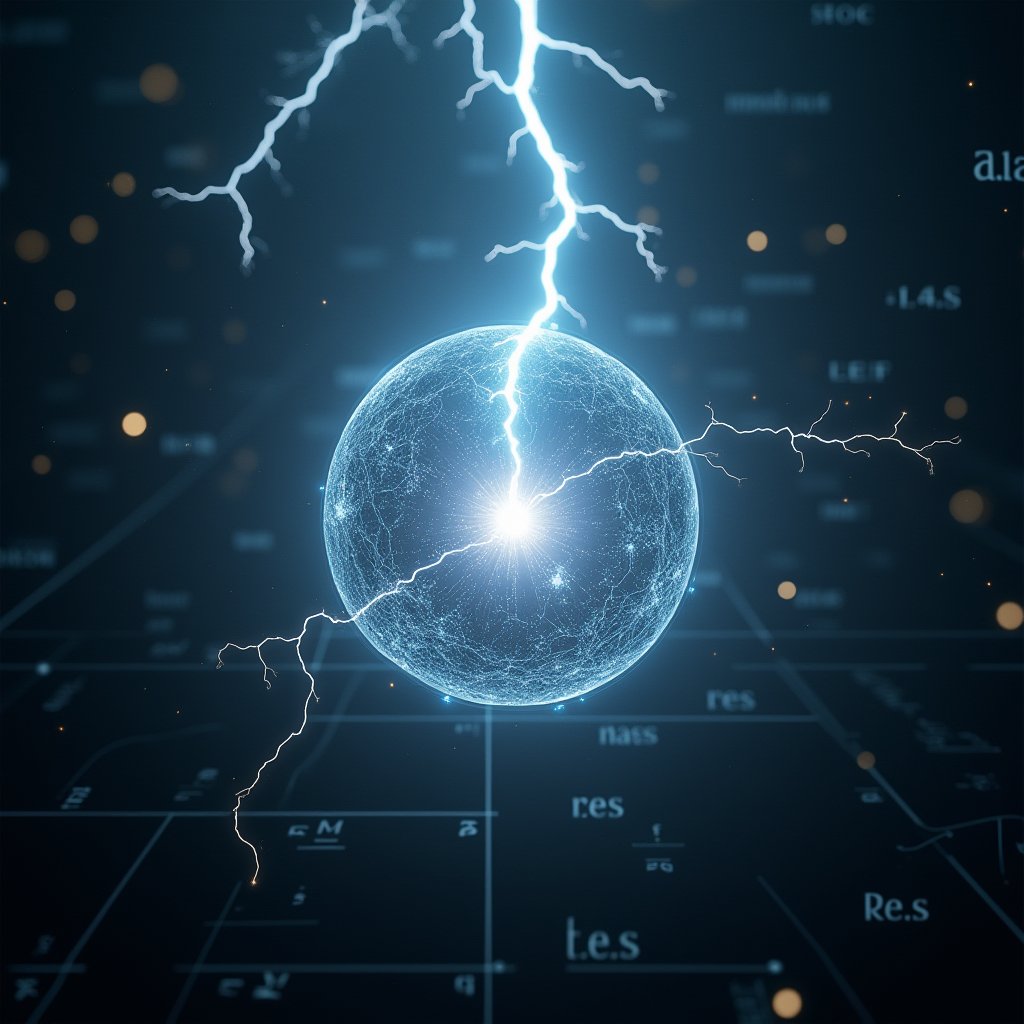 Plasma Orb in Mathematical Void - Abstract AI stock