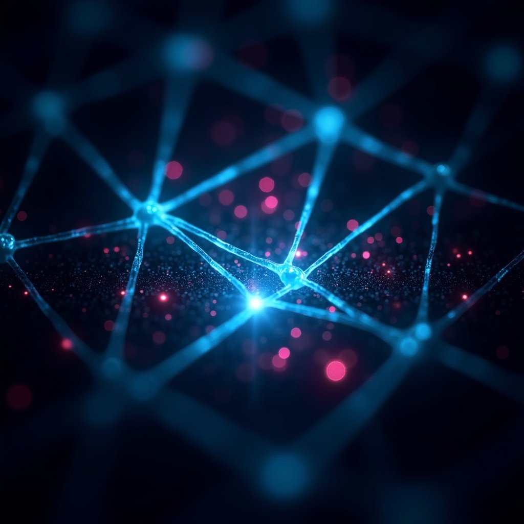 Gravity Ripples in Cyan Lattice - Abstract AI stock