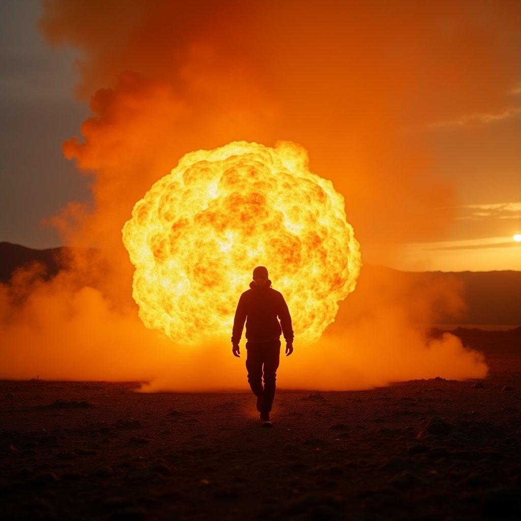 Ember Walk at Dusk - Action & Stunts AI stock