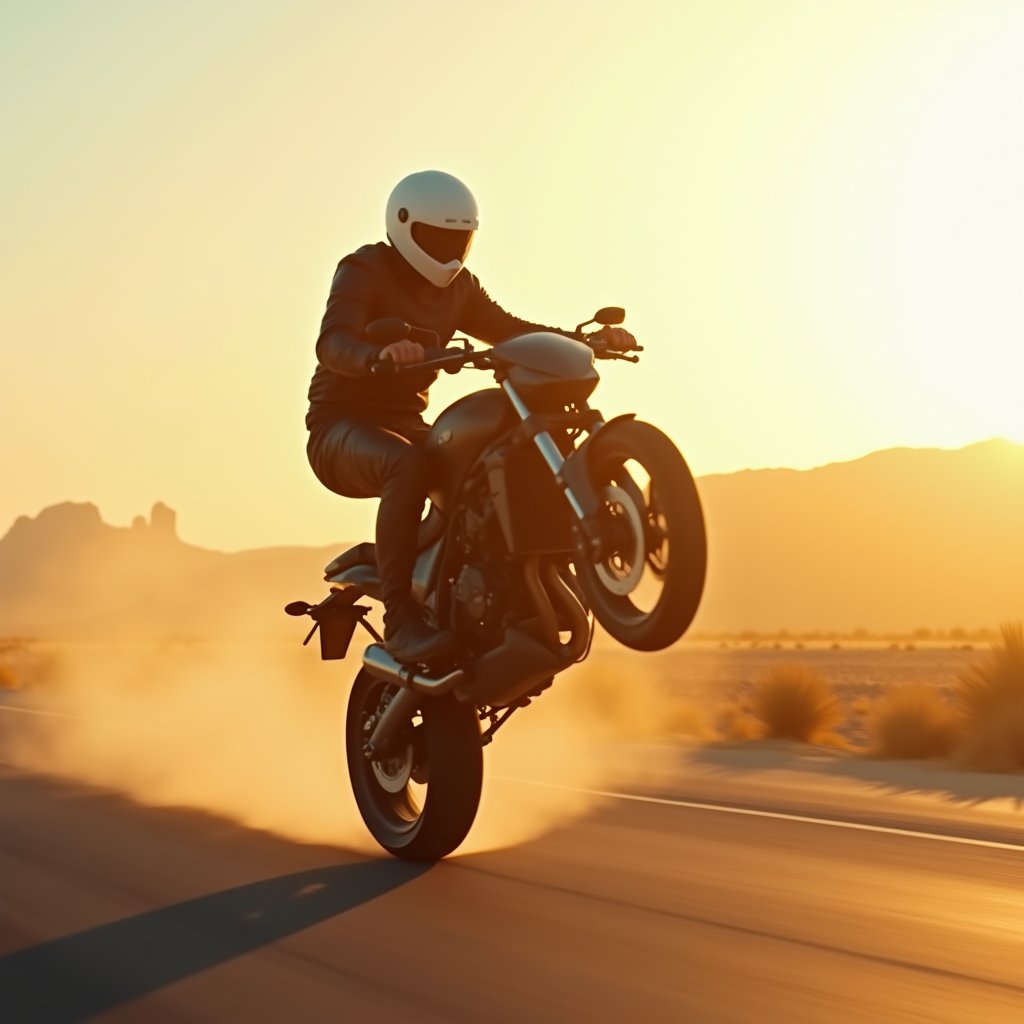 Backflip at Golden Hour - Action & Stunts AI stock