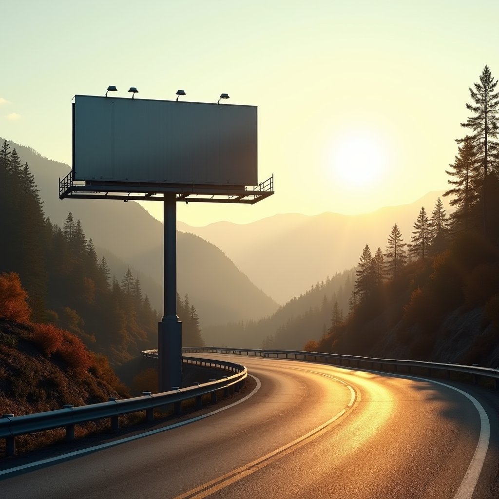 Blank Billboard Above the Pass - Advertising AI stock