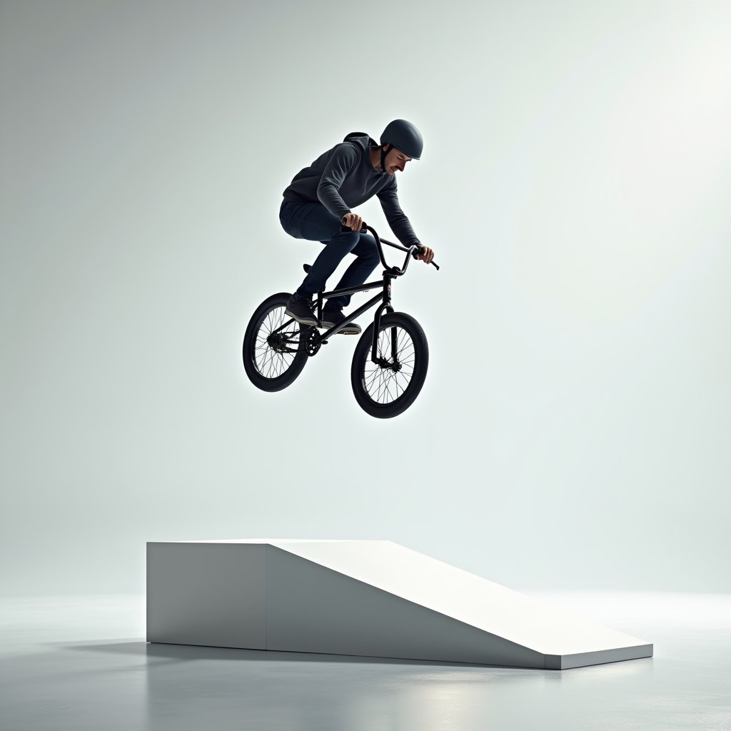 Chrome Handlebars Over White Ramp - Advertising AI stock