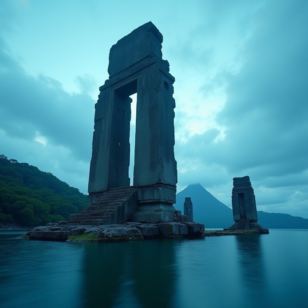 Nan Madol's Twilight Pillars - Ancient Civilizations AI stock