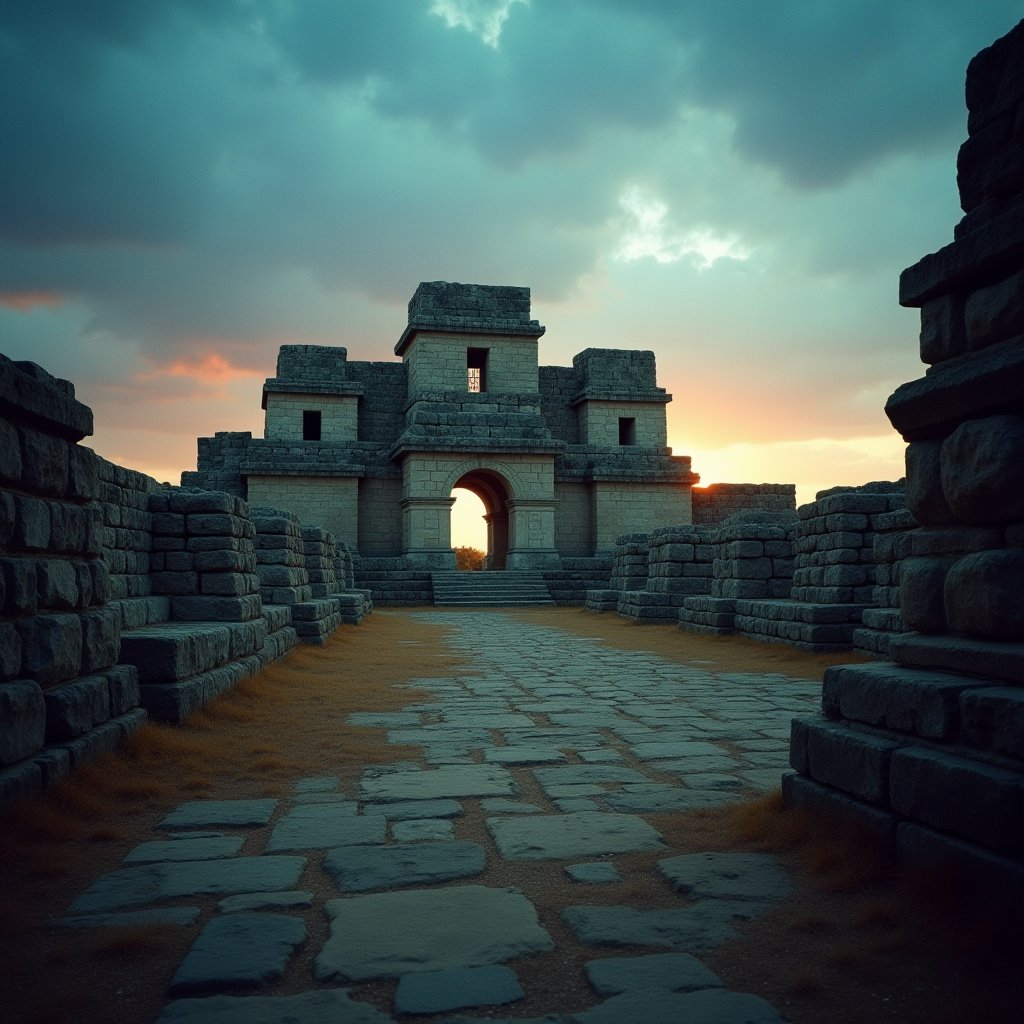 Uxmal's Twilight Majesty - Ancient Civilizations AI stock