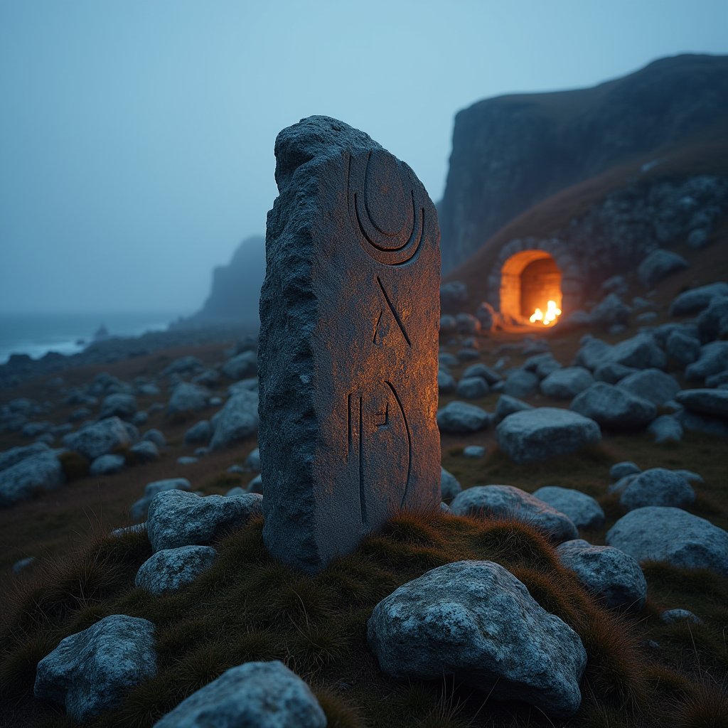 Crescent Stone of the Picts - Ancient Civilizations AI stock