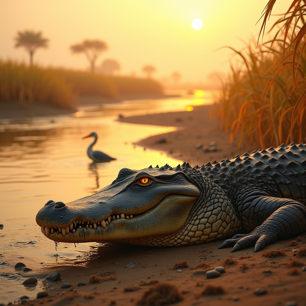 Crocodile at Harvest River - Animal AI stock