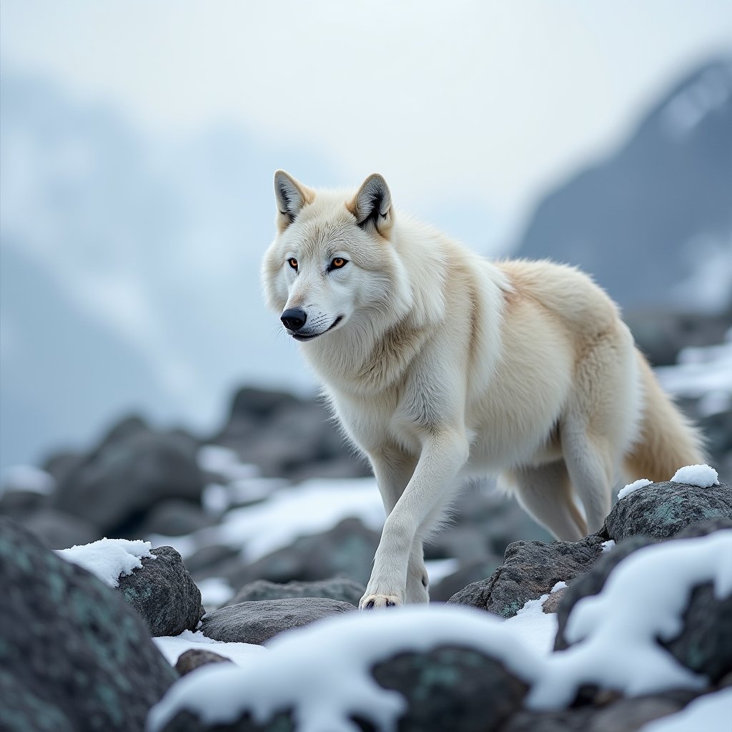 Silent Steps on Snow - Animal AI stock