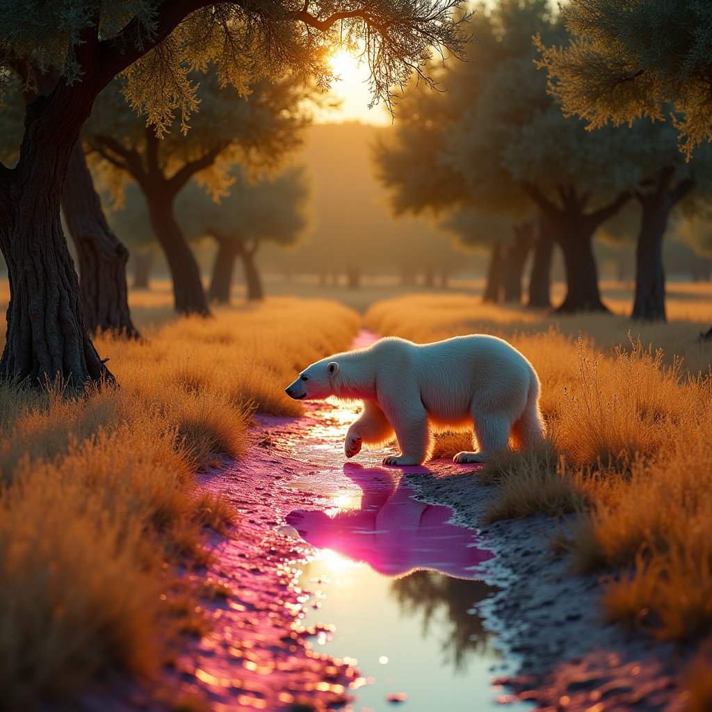 Neon Melt Among Olive Shadows - Animal AI stock