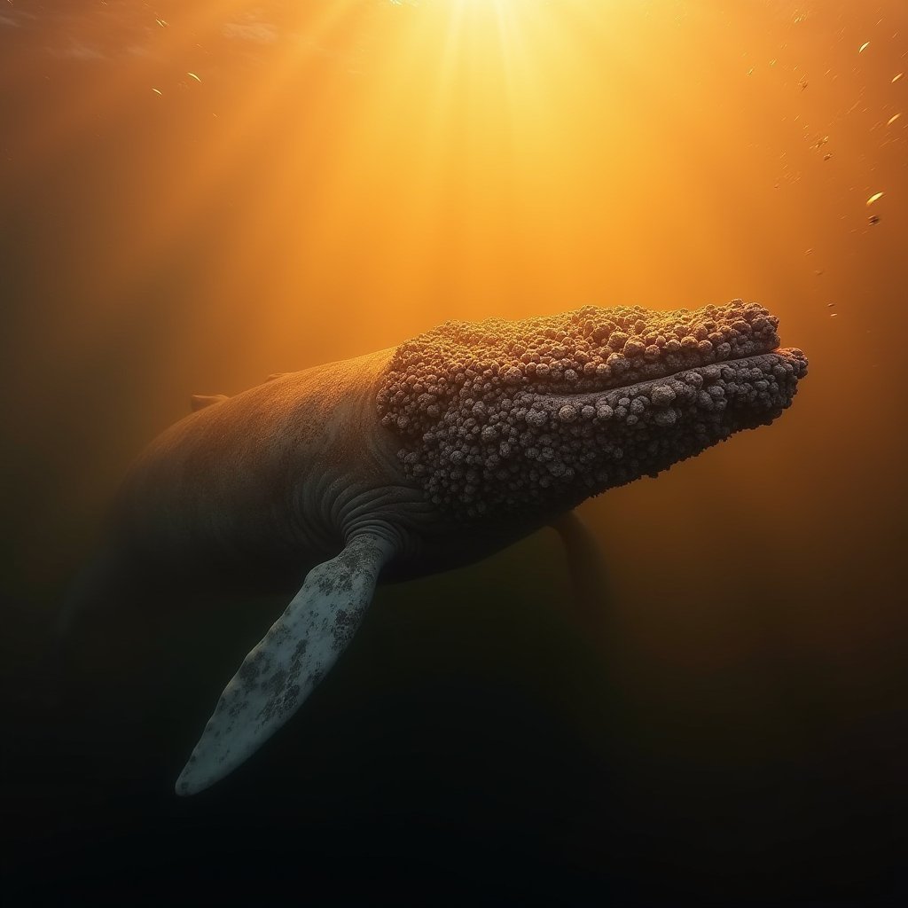 Barnacled Leviathan at Dusk - Animal AI stock