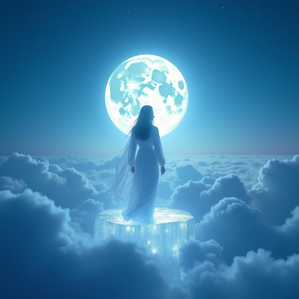 Moon Goddess Descends - Animation AI stock