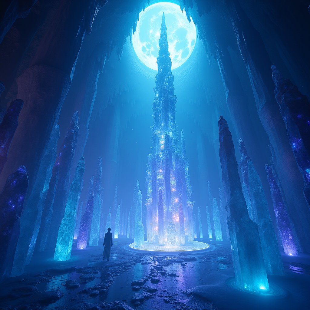 Memory Palace of Crystal Depths - Animation AI stock