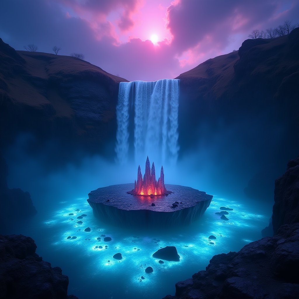 The Upward Falling Water - Animation AI stock