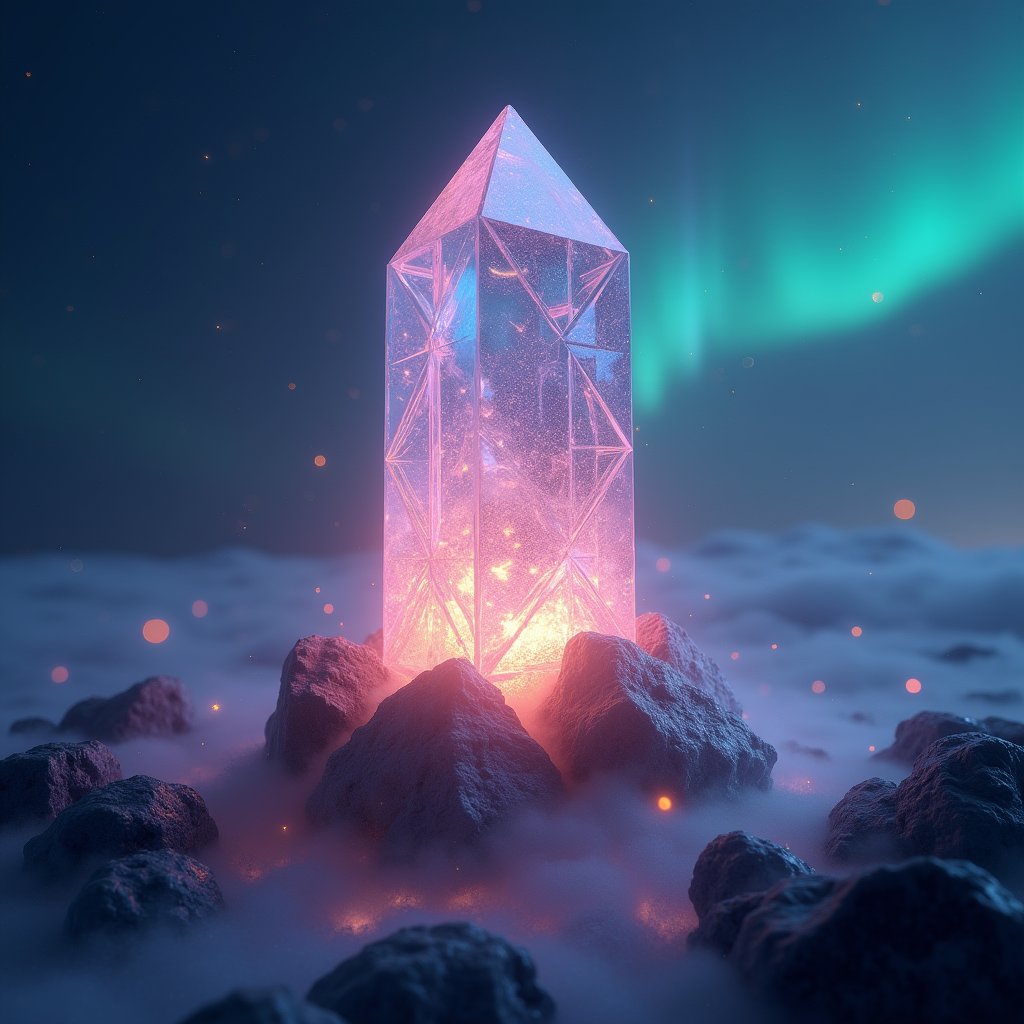 Salt Crystal Orbiting Spirit Void - Animation AI stock
