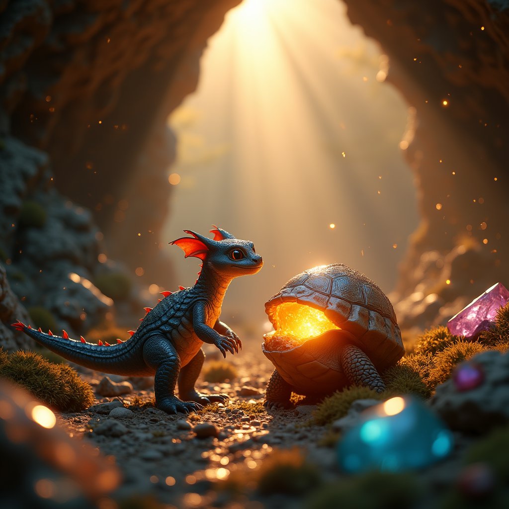 Crystal Cavern Egg Chase - Animation AI stock