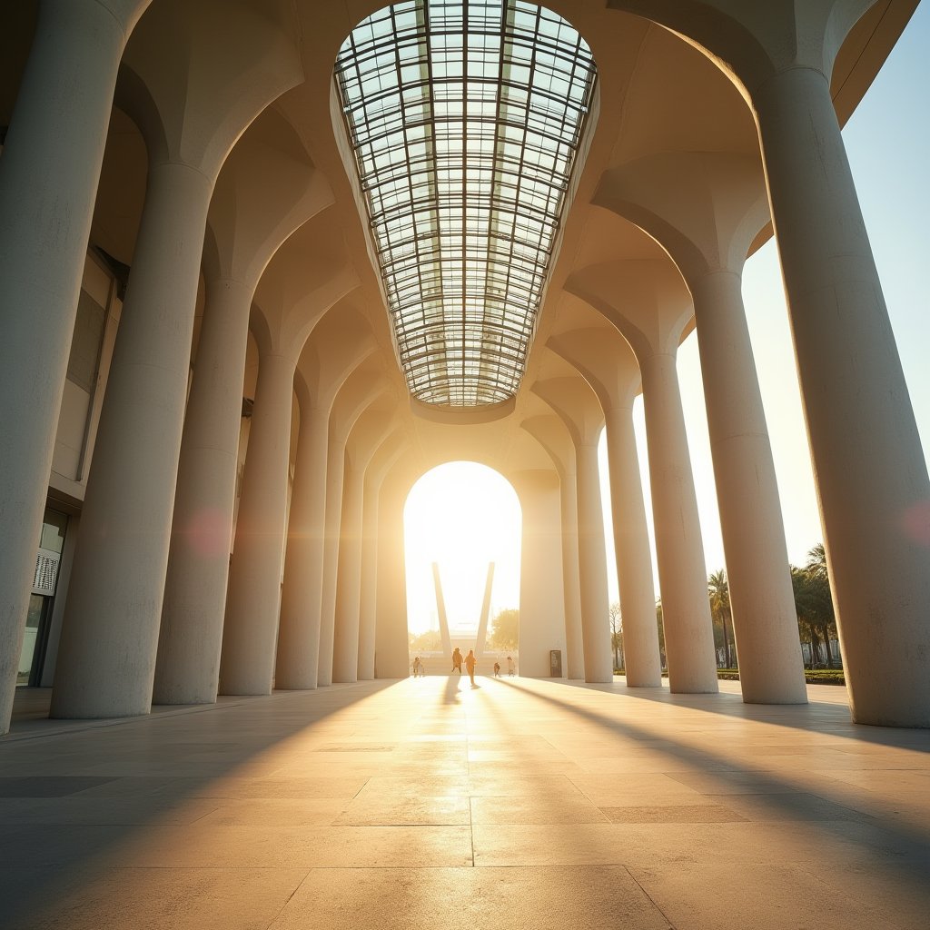 Crown of Concrete and Light - Architecture & Interior AI stock