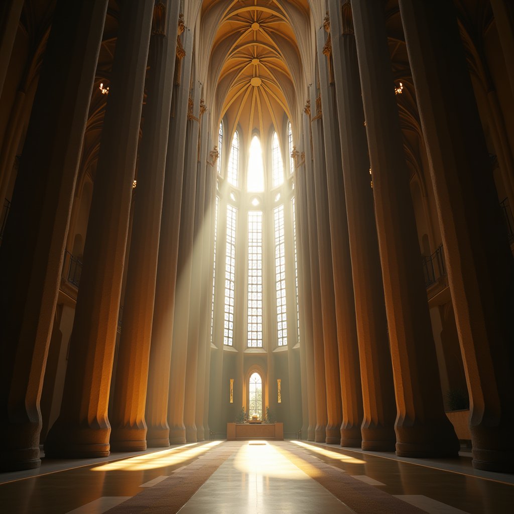 Sacred Light Through Stone - Architecture & Interior AI stock