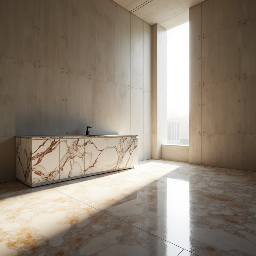Viola Veins in Concrete Light - Architecture & Interior AI stock