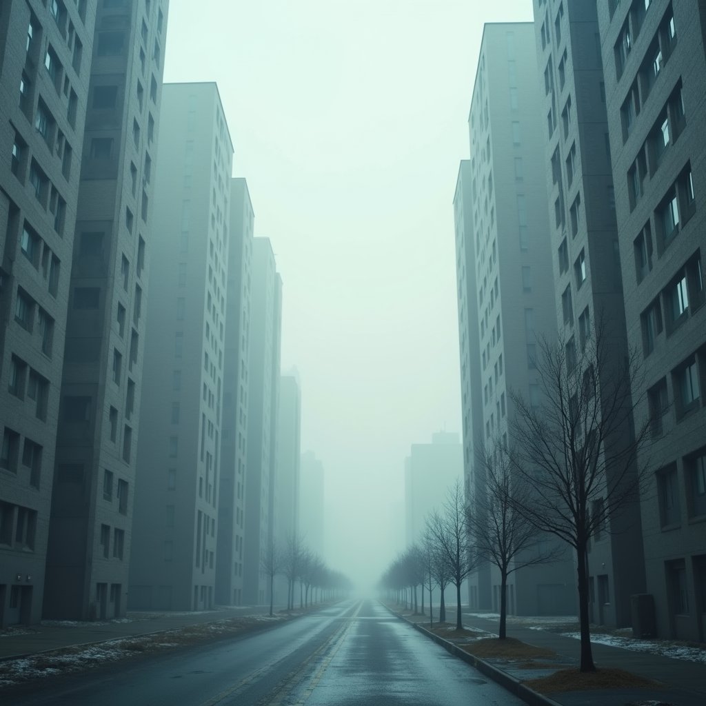 Fog Lifts on Concrete Terraces