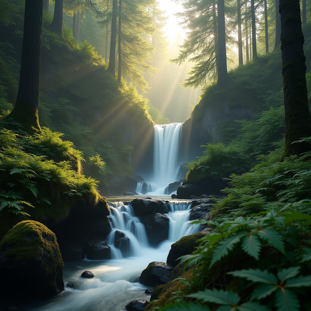 Misty Cascade at Dawn - ASMR AI stock