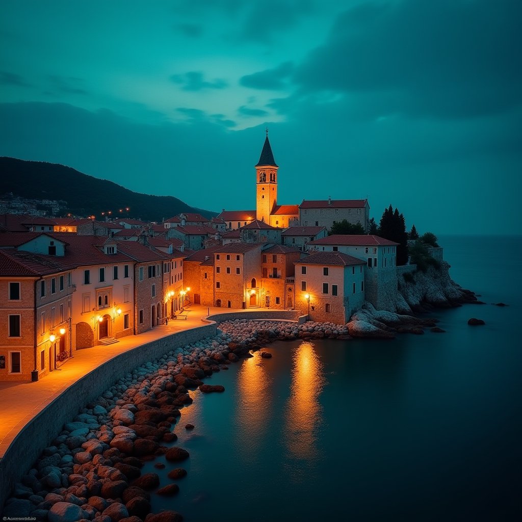 Rovinj Twilight Embrace - Balkans AI stock