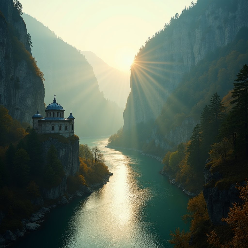 Tara Gorge at Dawn - Balkans AI stock
