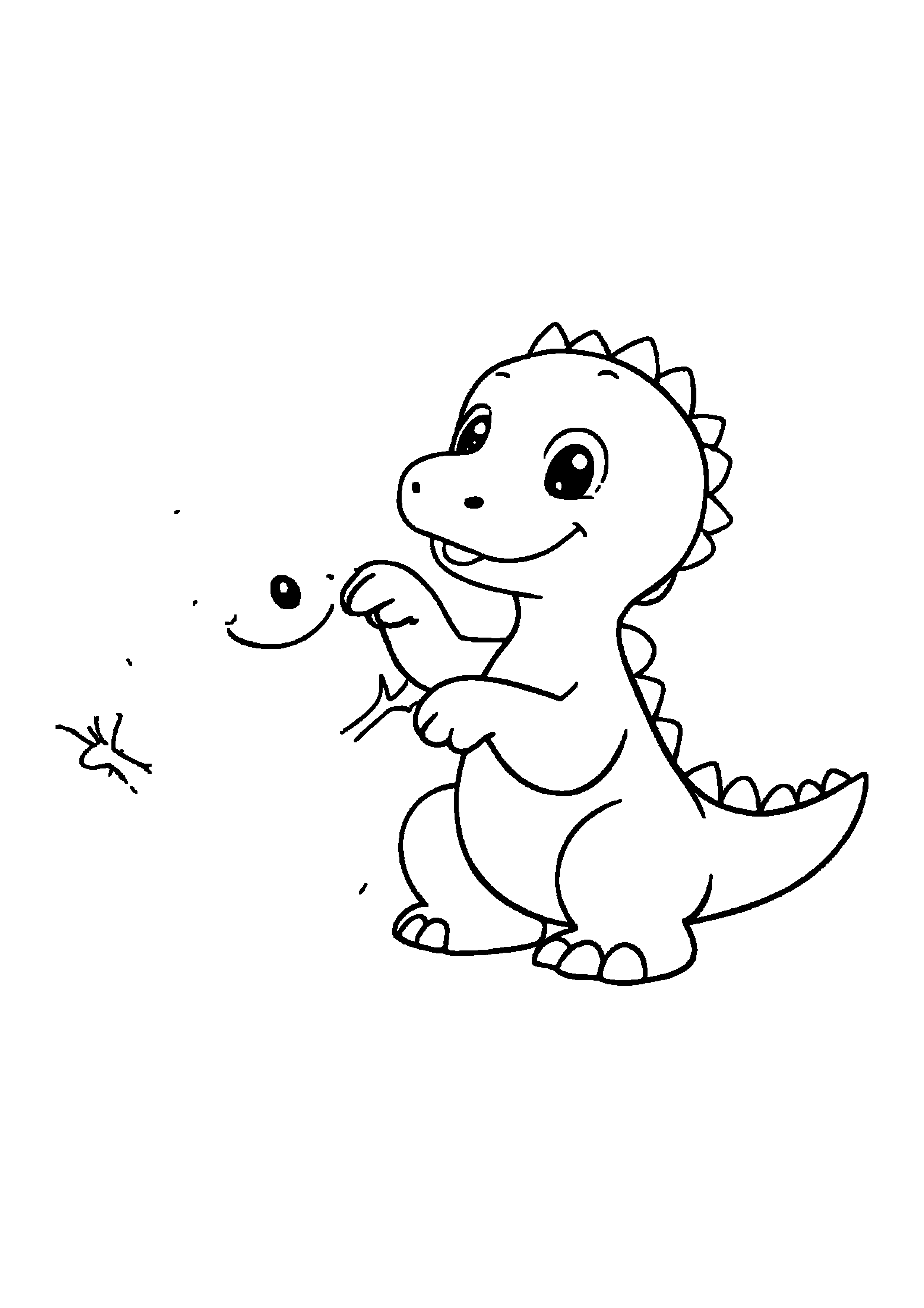 Coloring Page — Dinosaur Building Snowman - Coloring Pages AI stock