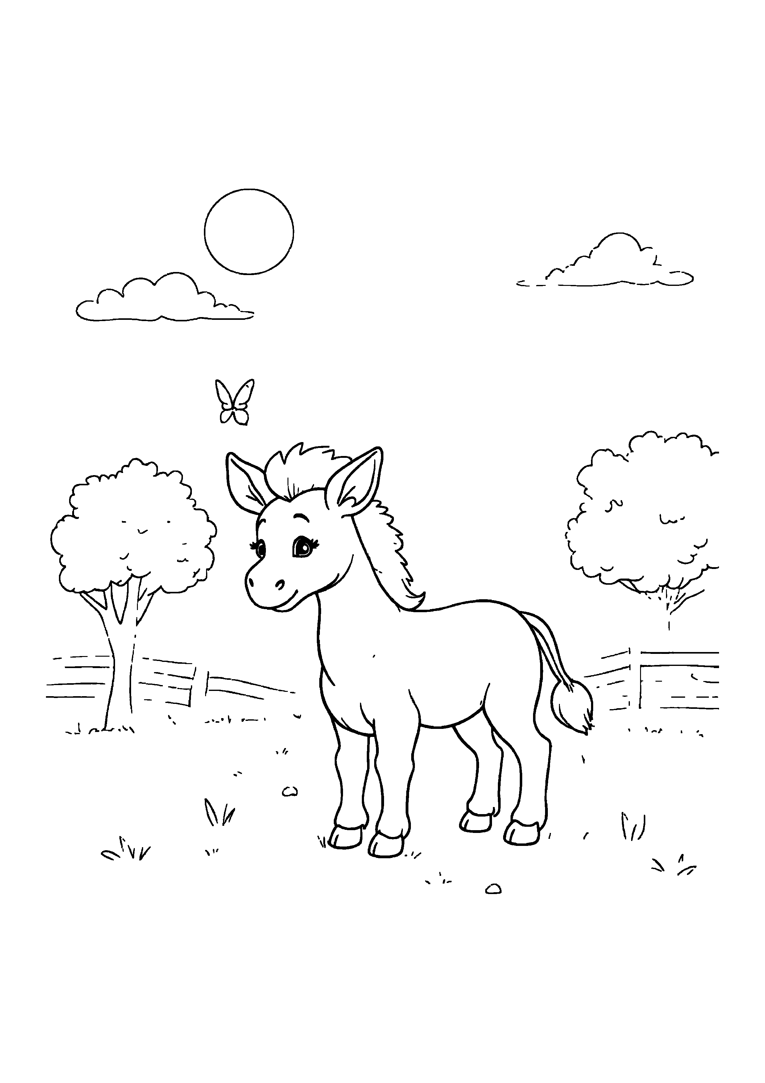 Coloring Page — Baby Zebra Standing - Coloring Pages AI stock