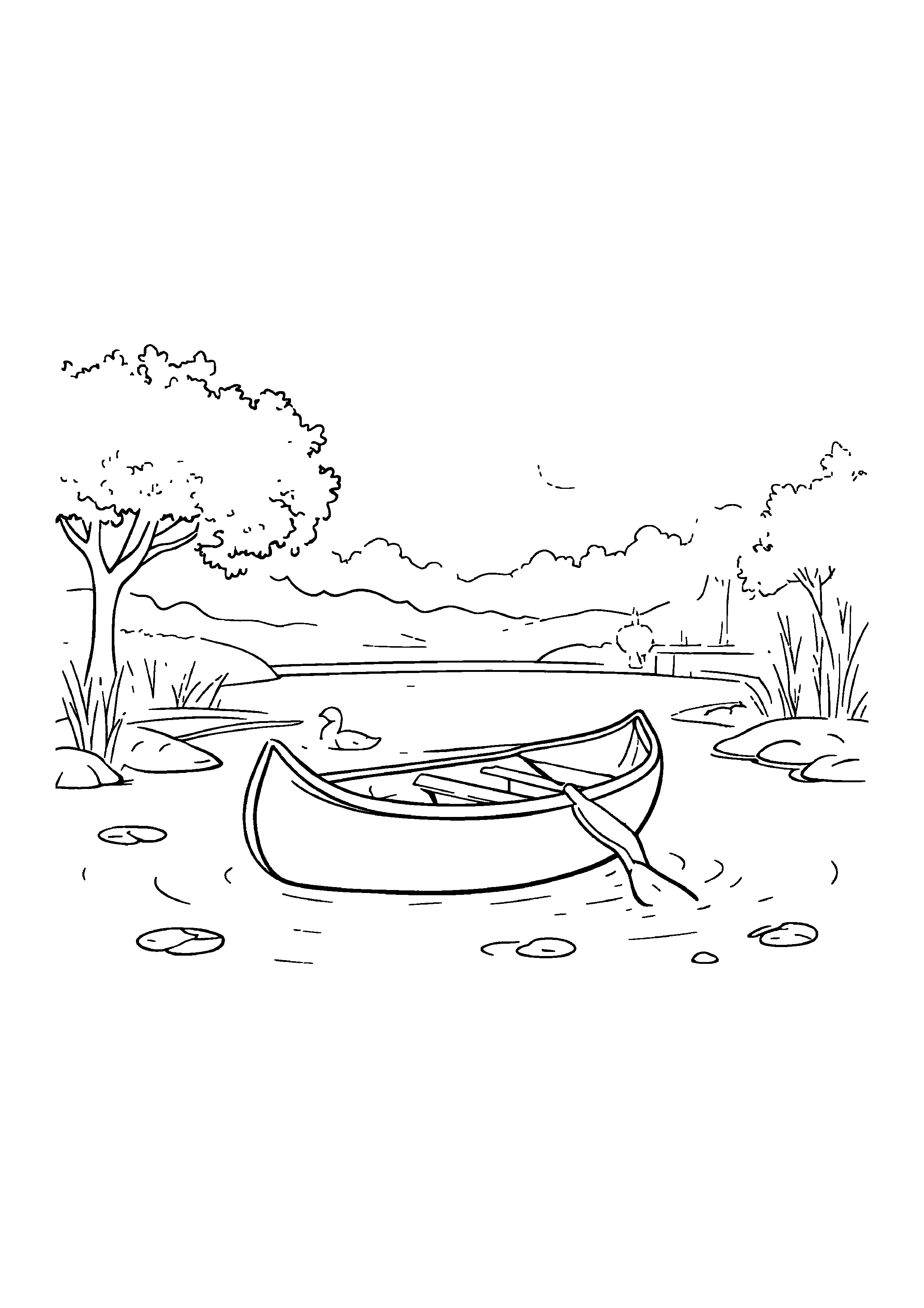 Coloring Page — Little Canoe - Coloring Pages AI stock