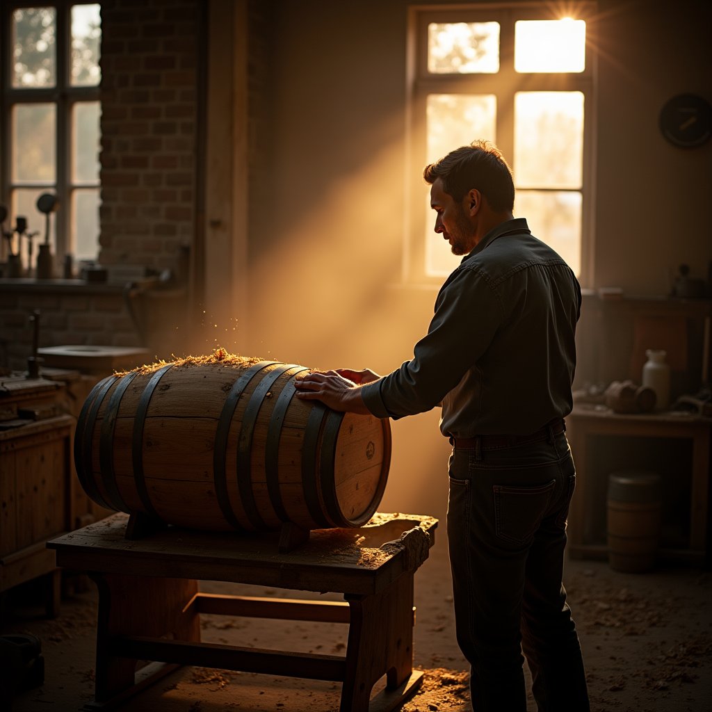 Oak Barrel Hoop Assembly - Crafts AI stock