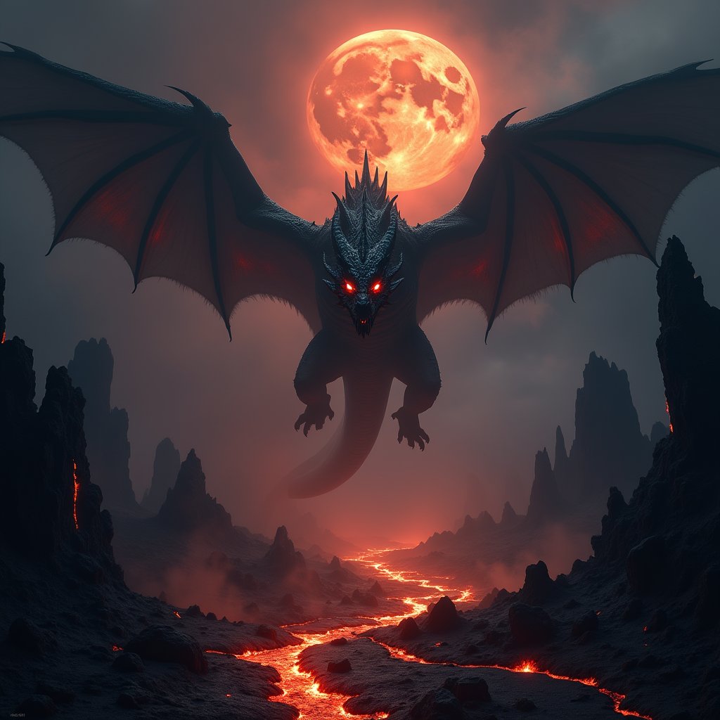 Shadow Dragon's Descent - Dark Fantasy AI stock