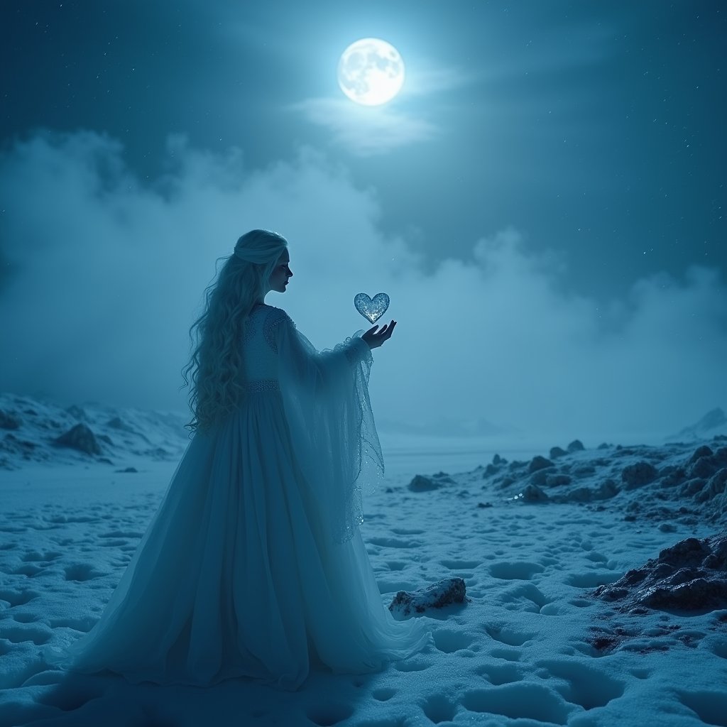 Winter Witch Freezes the Heart - Dark Fantasy AI stock