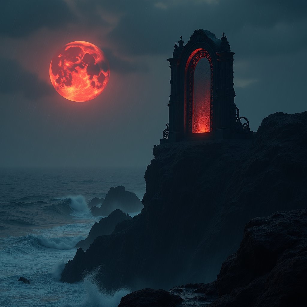 Mirror of the Drowned Cathedral - Dark Fantasy AI stock