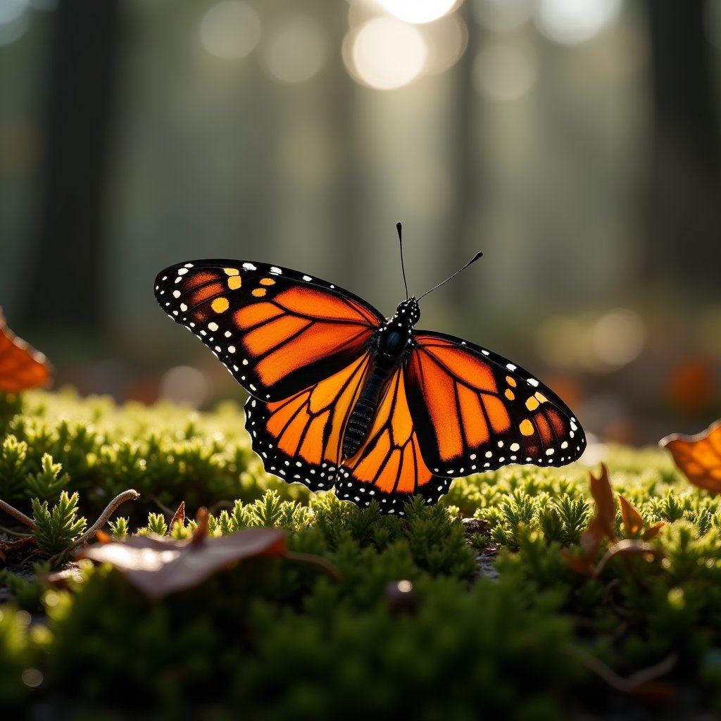Monarch Wing Scales in Dew - Drone & Aerial AI stock