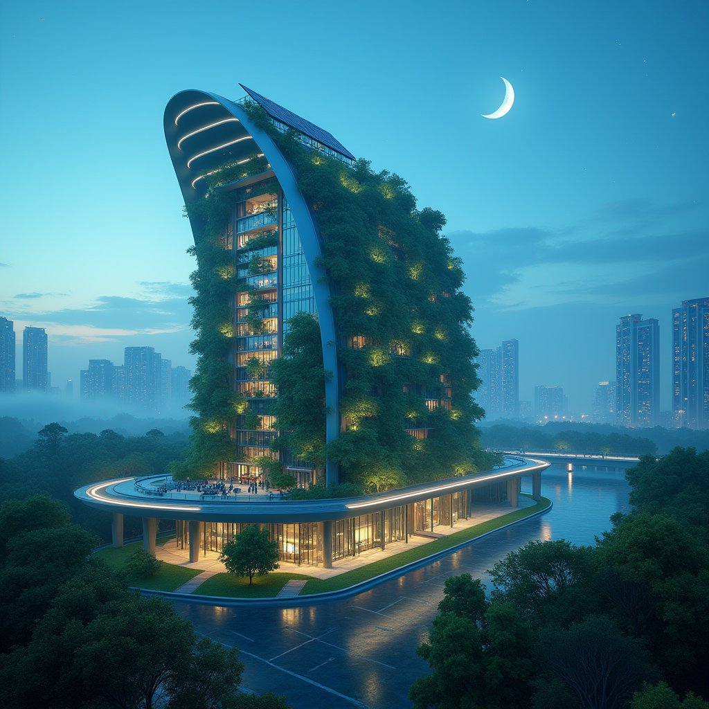 Emerald Nexus at Dusk - Economy AI stock