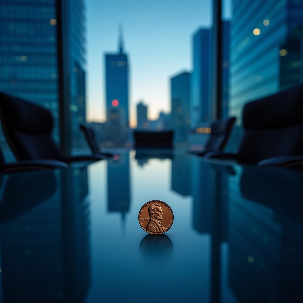Copper Profile in Glass Atrium - Economy AI stock
