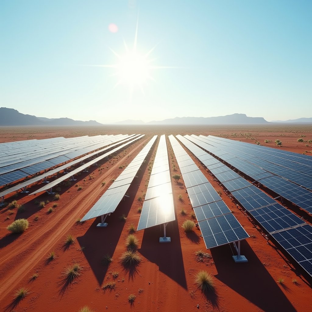 Sun Trackers Over Red Earth - Economy AI stock
