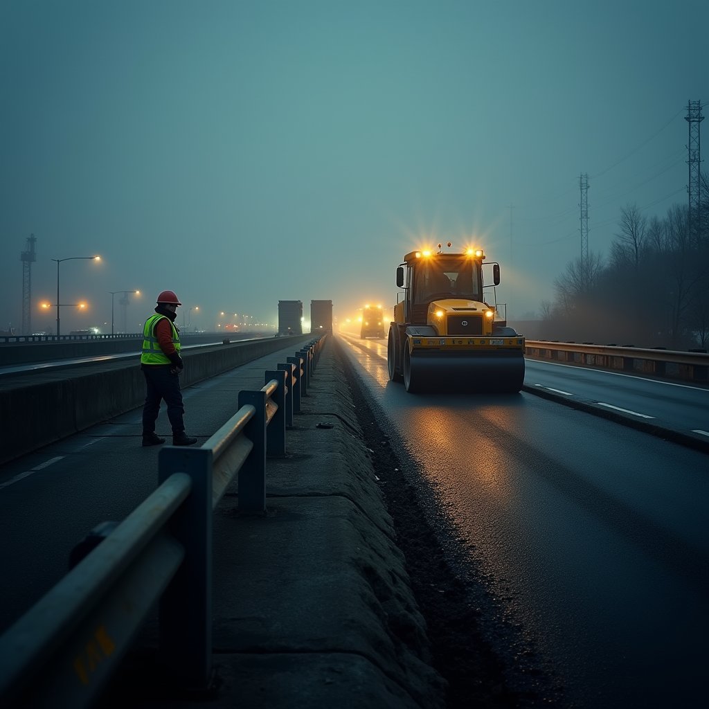 Asphalt Ribbon at Midnight - Economy AI stock