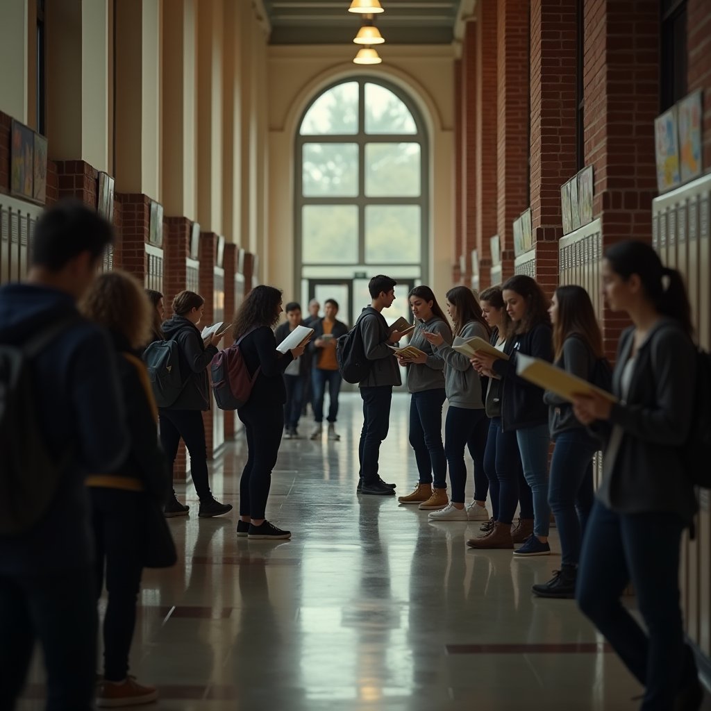 Hallway Huddle Before the Storm - Education AI stock