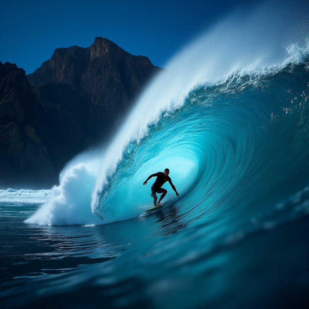 Teahupoo Midnight Barrel - Extreme Sports AI stock