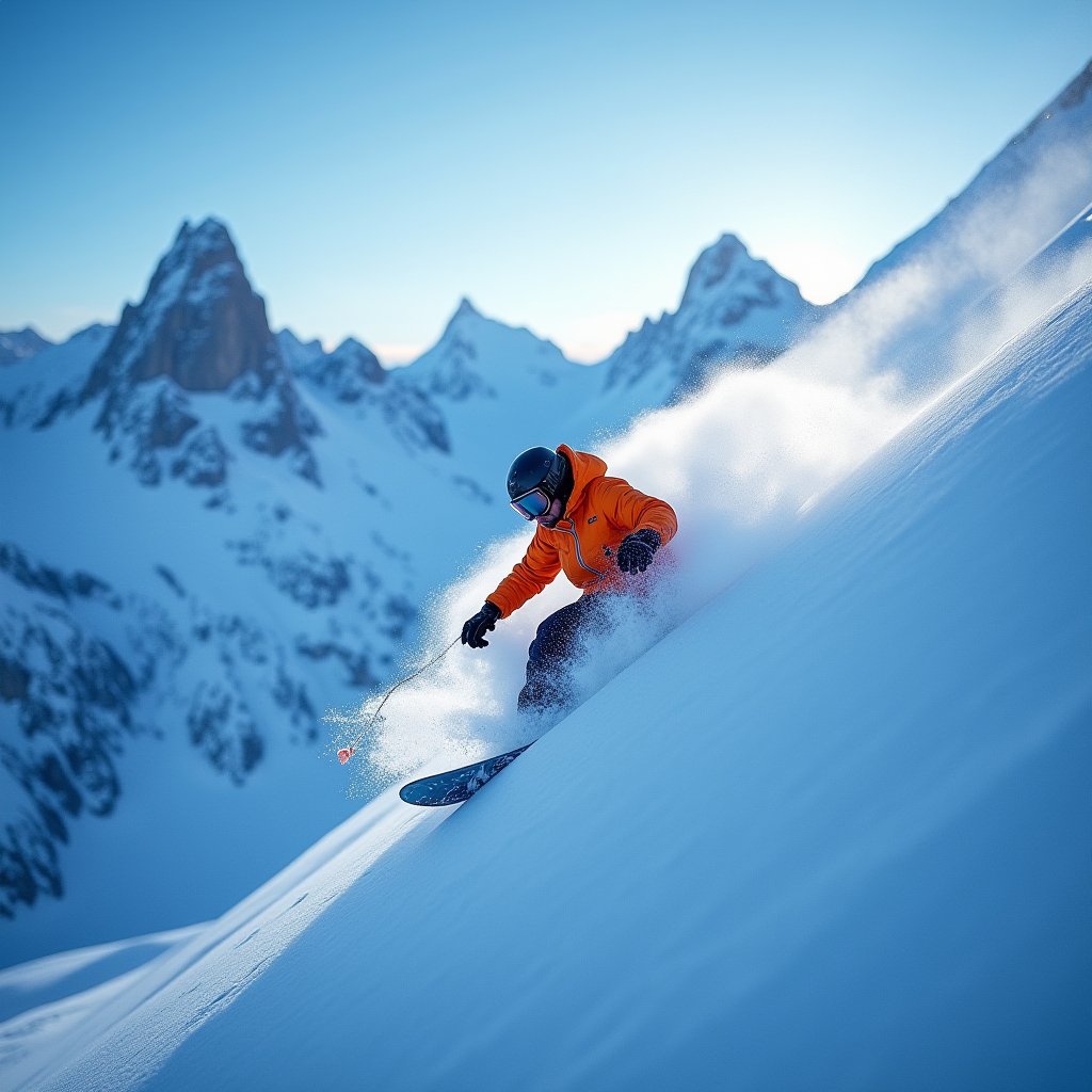 Powder Descent at Dusk - Extreme Sports AI stock