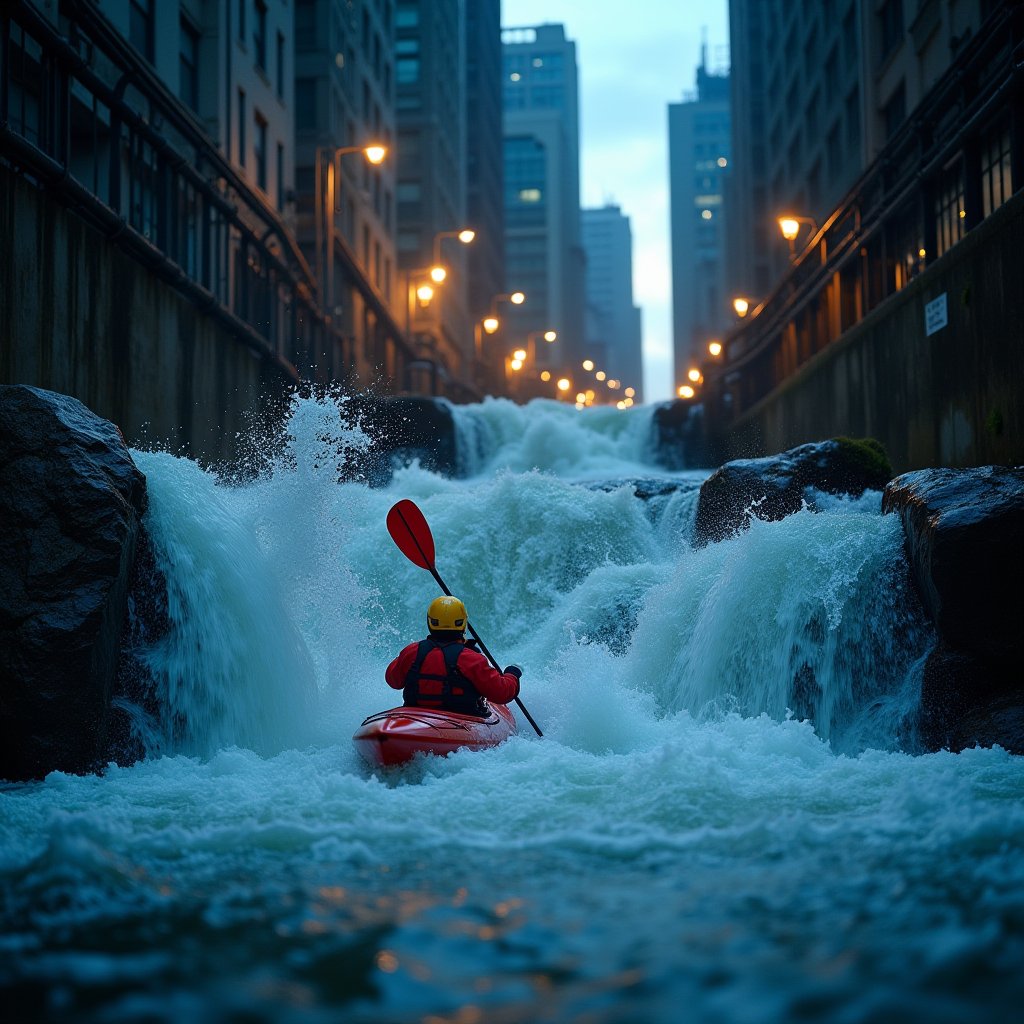 Urban Plunge at Dusk - Extreme Sports AI stock