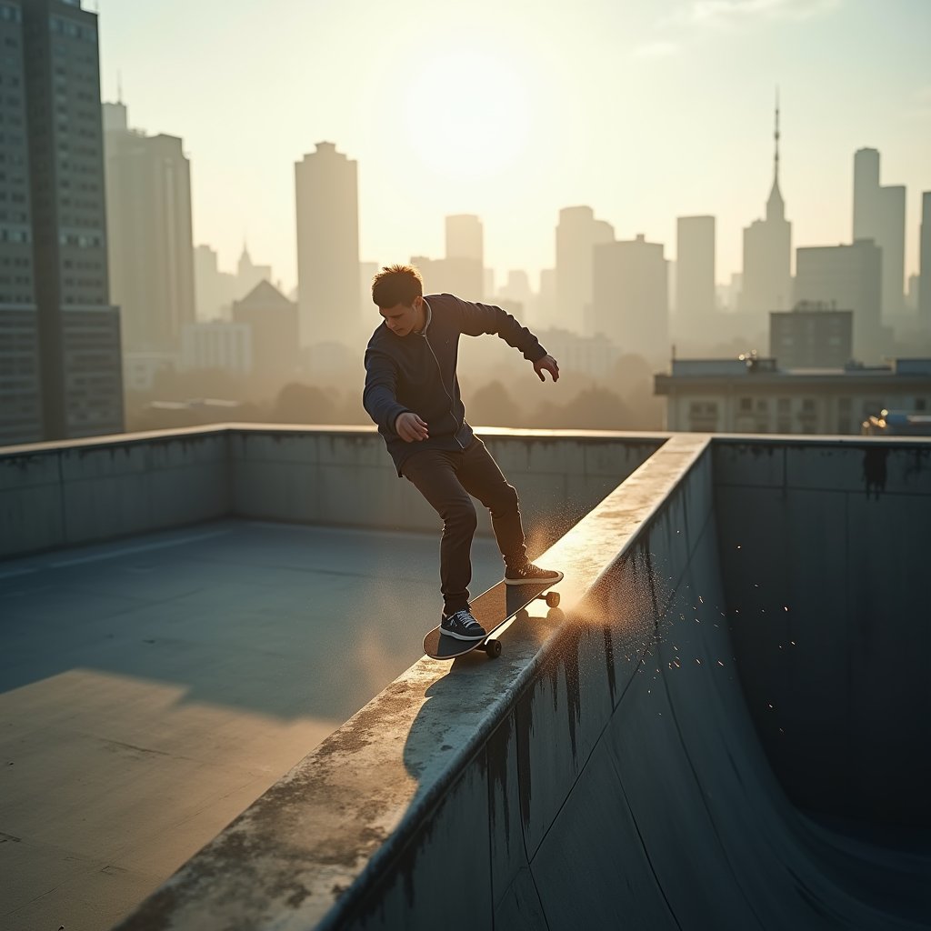 Steel Coping Grinds the Skyline - Extreme Sports AI stock