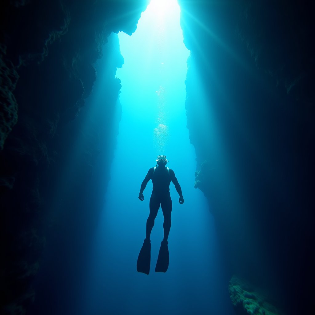 Abyss Descent in Blue - Extreme Sports AI stock