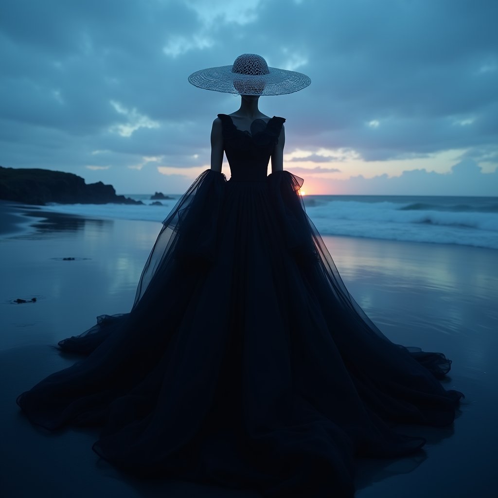 Silk on Black Sand - Fashion & Beauty AI stock