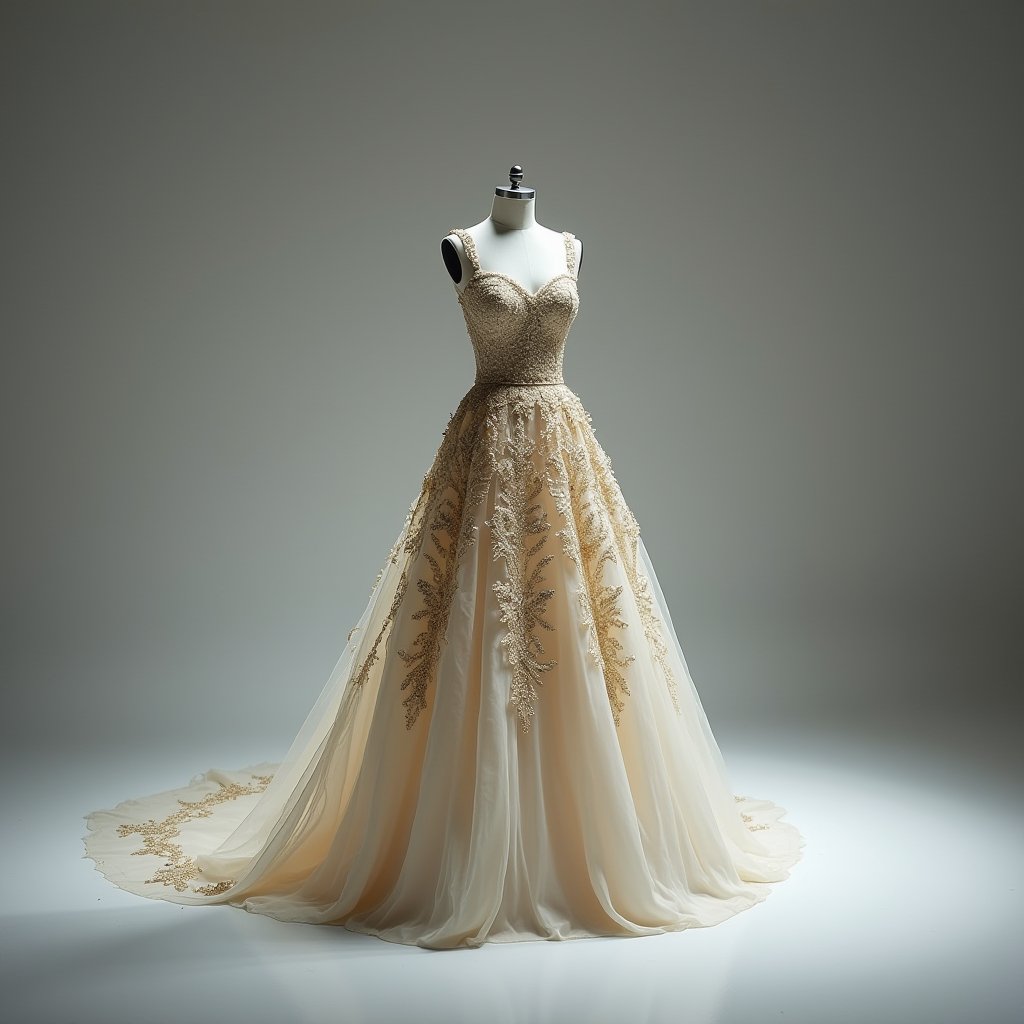 Gilded Threads in White - Fashion & Beauty AI stock
