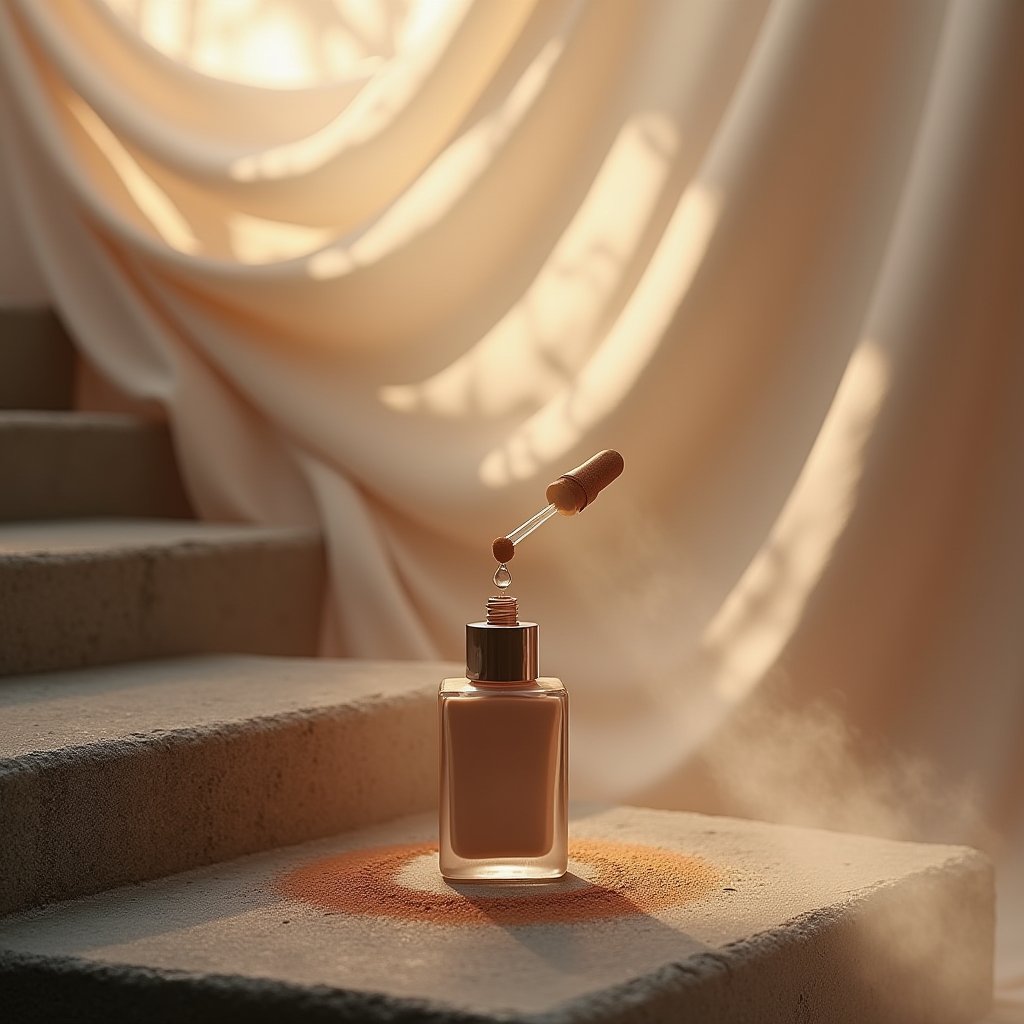 Liquid Gold in Concrete - Fashion & Beauty AI stock