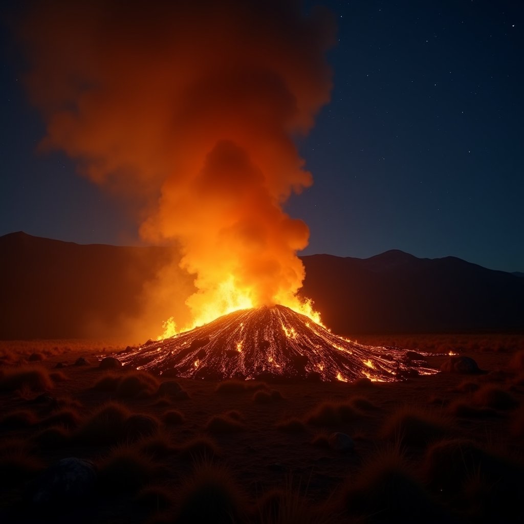 Ember Tide on Basalt Night - Fire & Explosions AI stock