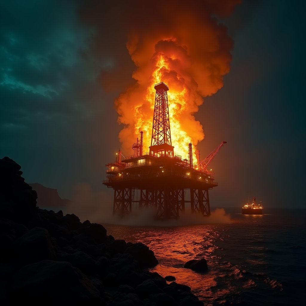 Derrick Burns Above Basalt Tide - Fire & Explosions AI stock