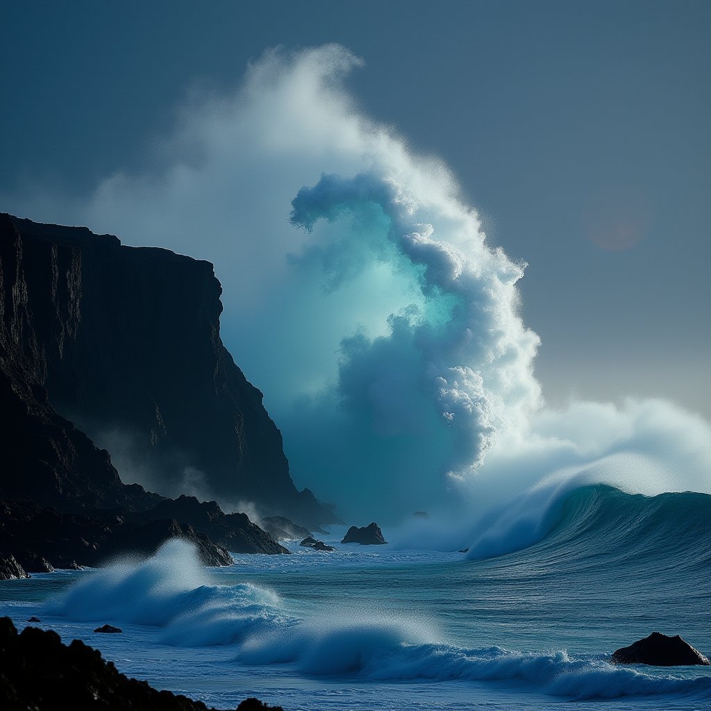 Rogue Wave Meets Volcano - Fire & Water AI stock