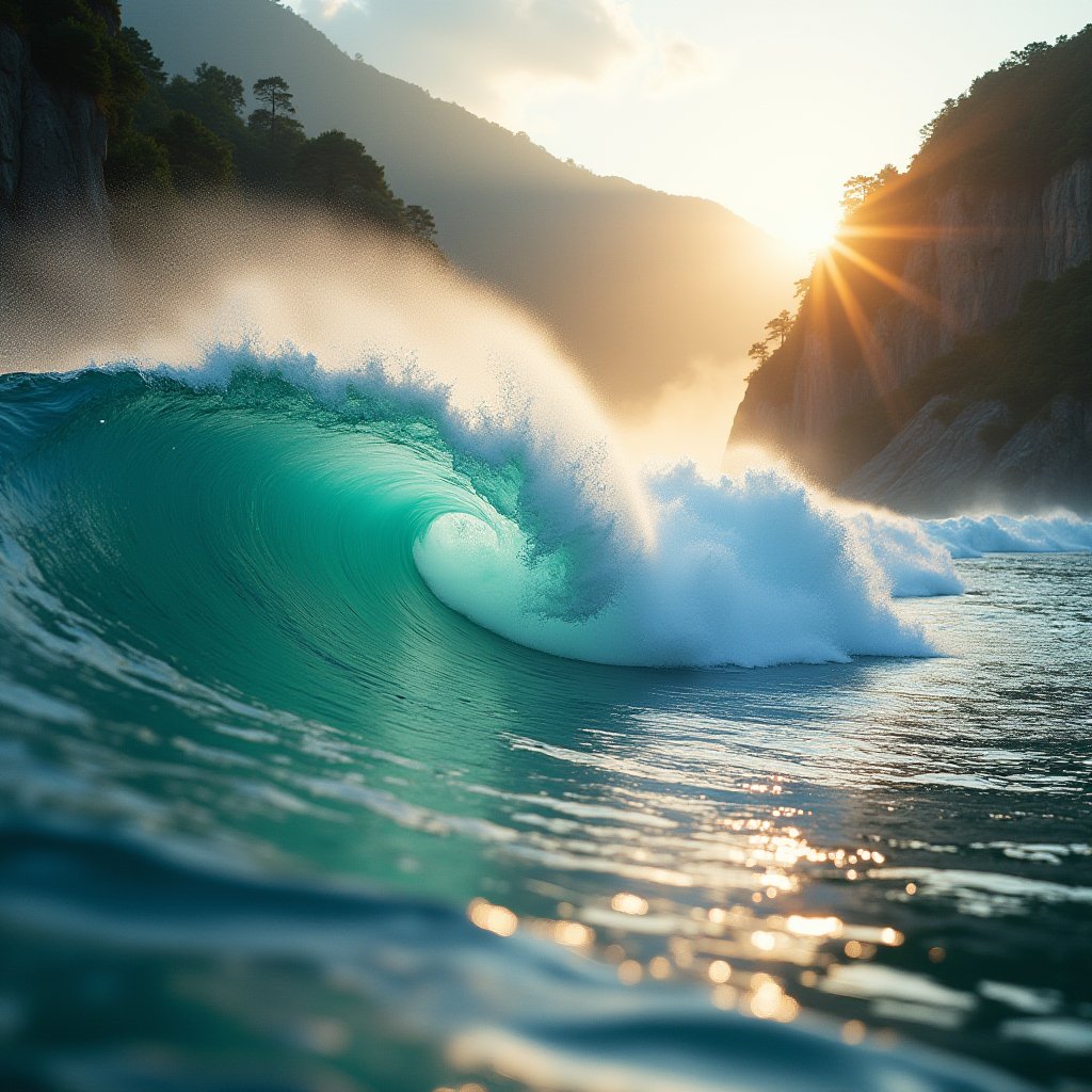 Canyon Wave's Embrace - Fire & Water AI stock